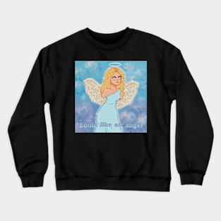 "looks like an angel" statue illustration portrait aesthetic Crewneck Sweatshirt